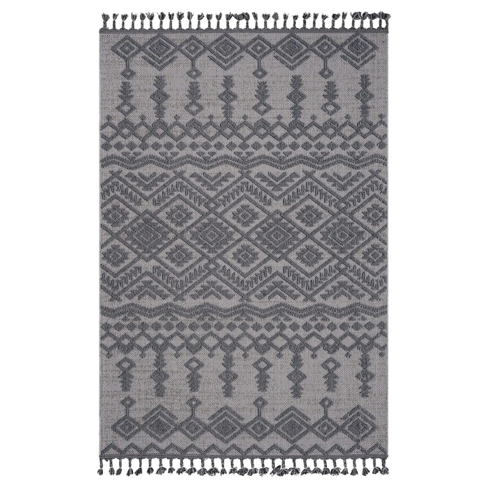 NAAR Guros Collection 8X10 White / Gray / Traditional Indoor / Outdoor Area Rug Default -DTYStore