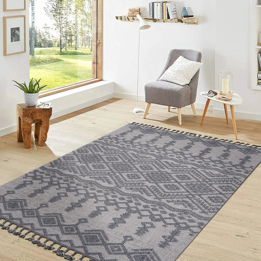 NAAR Guros Collection 8X10 White / Gray / Traditional Indoor / Outdoor Area Rug Default -DTYStore