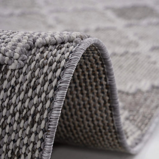 NAAR Guros Collection 8X10 White / Grey / Trellis Indoor / Outdoor Area Rug Default -DTYStore