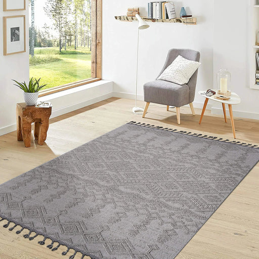 NAAR Guros Collection 8X10 White / White / Traditional Indoor / Outdoor Area Rug Default -DTYStore