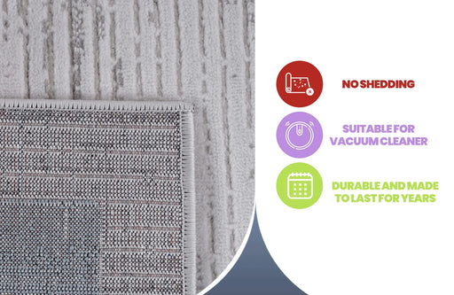 NAAR MARFI Collection 2X3 Blue / Ivory / Bordered Doormat Rug Default -DTYStore