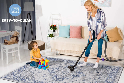 NAAR MARFI Collection 8X10 Blue / Grey / Oriental Area Rug Default -DTYStore