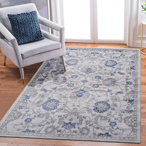 NAAR MARFI Collection 8X10 Blue / Silver / Oriental Area Rug Default -DTYStore