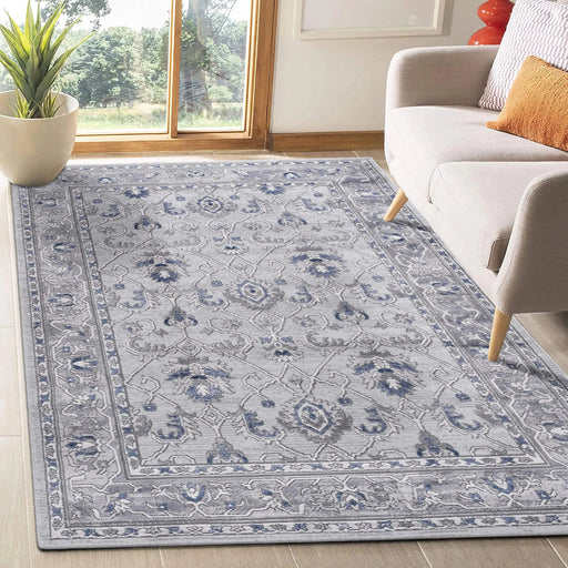 NAAR MARFI Collection 8X10 Grey / Blue / Oriental Area Rug Default -DTYStore