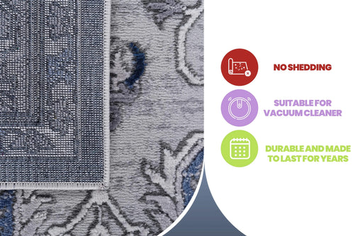 NAAR MARFI Collection 8X10 Grey / Blue / Oriental Area Rug Default -DTYStore