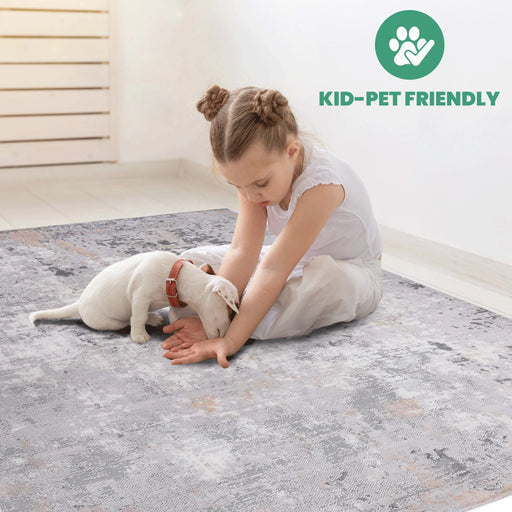 NAAR MARFI Collection 8X10 Grey / Multi / Abstract Area Rug Default -DTYStore