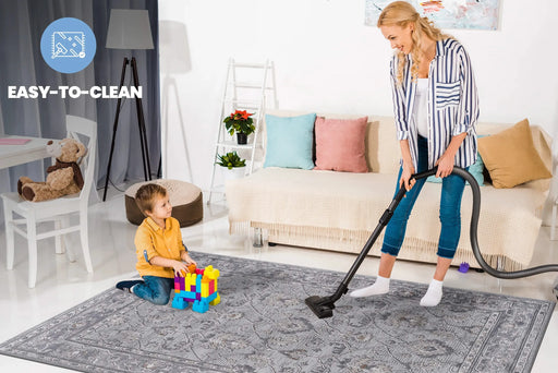 NAAR MARFI Collection 8X10 Ivory / Grey / Oriental Area Rug Default -DTYStore