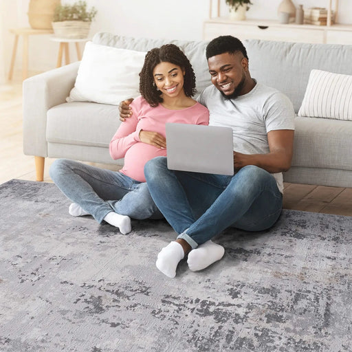 NAAR MARFI Collection 8X10 Ivory / Sand / Abstract Area Rug Default -DTYStore