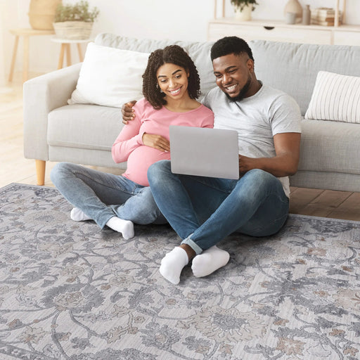 NAAR MARFI Collection 8X10 Sand / Ivory / Oriental Area Rug Default -DTYStore