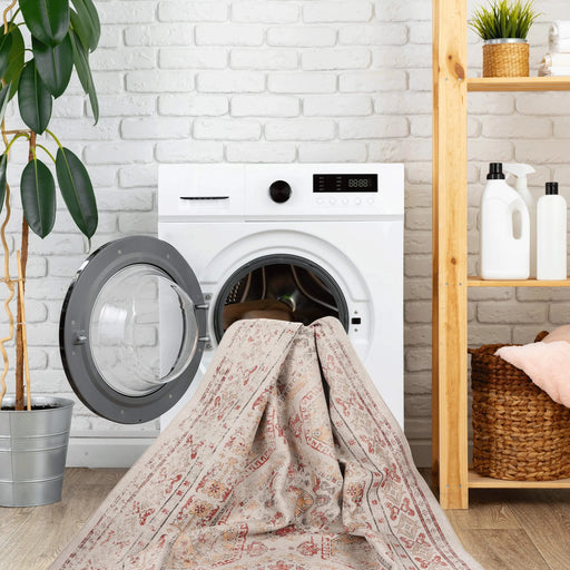 NAAR MAVAL Beige Washable Rug 8x10 Area Rug (Beige, 8' x 10') Default -DTYStore