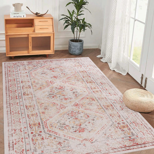 NAAR MAVAL Beige Washable Rug 9x12 Area Rug (Beige, 9'x12') Default -DTYStore