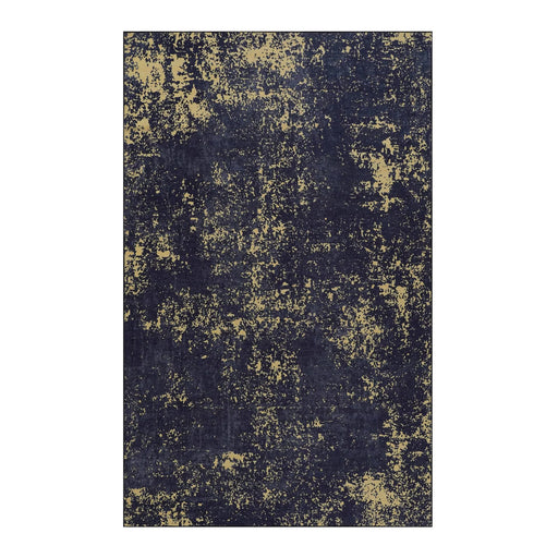 NAAR MAVAL Black Washable Rug 8x10 Area Rug (Black+Gold, 8' x 10') Default -DTYStore