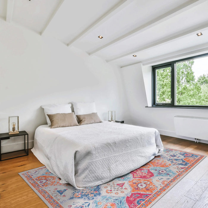 NAAR MAVAL Cream Washable Rug 9x12 Area Rug (Cream, 9'x12') Default -DTYStore