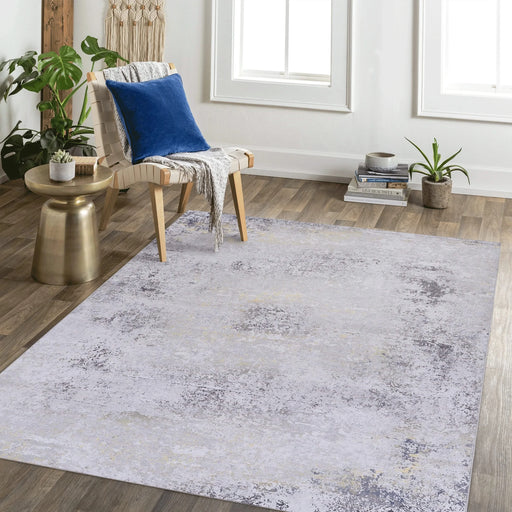 NAAR MAVAL Gold Washable Rug 6x9 Area Rug (Gray+Gold, 6' x 9') Default -DTYStore