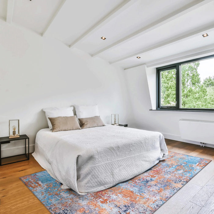 NAAR MAVAL Multi Washable Rug 6x9 Area Rug (Multi, 6' x 9') Default -DTYStore