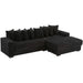 [NEW ARRIVED] [VIDEO PROVIDED] 110.75' Modular L Shaped Sofa, Corduroy Fabric Sectional Couch,With a movable footstool, Cup Holders,Bring 8 throw pillows,Side Pocket,Unfold into a Bed,Black Default -DTYStore