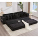 [NEW ARRIVED] [VIDEO PROVIDED] 110.75' Modular L Shaped Sofa, Corduroy Fabric Sectional Couch,With a movable footstool, Cup Holders,Bring 8 throw pillows,Side Pocket,Unfold into a Bed,Black Default -DTYStore