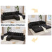 [NEW ARRIVED] [VIDEO PROVIDED] 110.75' Modular L Shaped Sofa, Corduroy Fabric Sectional Couch,With a movable footstool, Cup Holders,Bring 8 throw pillows,Side Pocket,Unfold into a Bed,Black Default -DTYStore