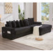 [NEW ARRIVED] [VIDEO PROVIDED] 110.75' Modular L Shaped Sofa, Corduroy Fabric Sectional Couch,With a movable footstool, Cup Holders,Bring 8 throw pillows,Side Pocket,Unfold into a Bed,Black Default -DTYStore