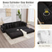 [NEW ARRIVED] [VIDEO PROVIDED] 110.75' Modular L Shaped Sofa, Corduroy Fabric Sectional Couch,With a movable footstool, Cup Holders,Bring 8 throw pillows,Side Pocket,Unfold into a Bed,Black Default -DTYStore