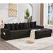 [NEW ARRIVED] [VIDEO PROVIDED] 110.75' Modular L Shaped Sofa, Corduroy Fabric Sectional Couch,With a movable footstool, Cup Holders,Bring 8 throw pillows,Side Pocket,Unfold into a Bed,Black Default -DTYStore