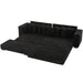 [NEW ARRIVED] [VIDEO PROVIDED] 110.75' Modular L Shaped Sofa, Corduroy Fabric Sectional Couch,With a movable footstool, Cup Holders,Bring 8 throw pillows,Side Pocket,Unfold into a Bed,Black Default -DTYStore
