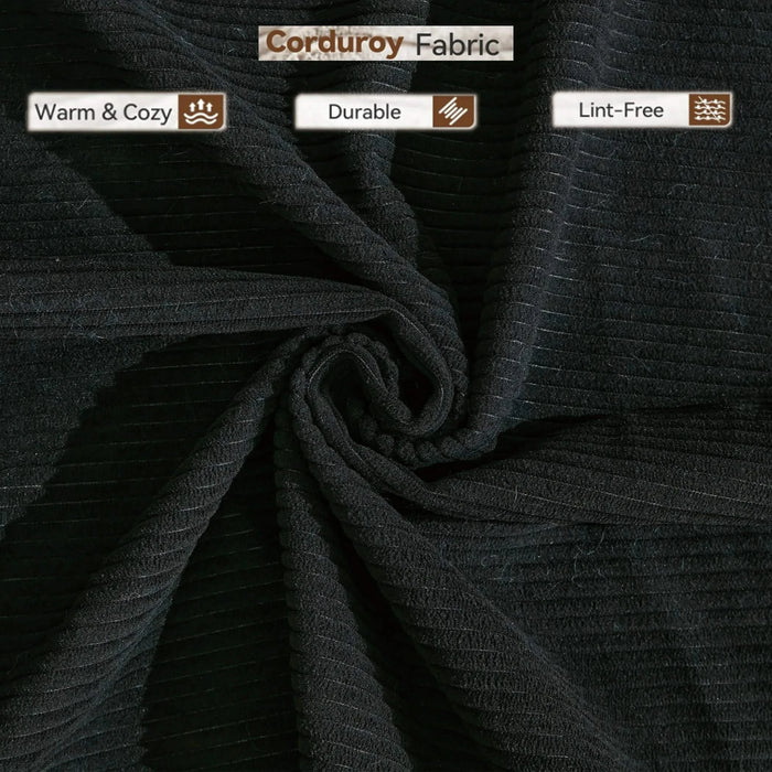 [NEW ARRIVED] [VIDEO PROVIDED] 78.5' Folding Convertible Out Sleeper Sofa Bed,4-in-1 DIY Combination Convertible Sofa,3 seat, Folding Sofa, King Size , Bedroom,Apartment,Corduroy,Black Default -DTYStore