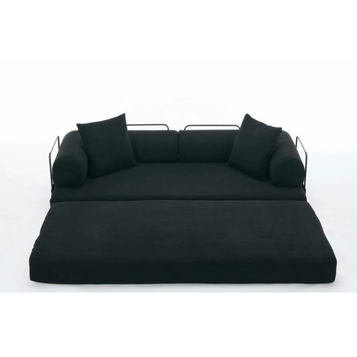 [NEW ARRIVED] [VIDEO PROVIDED] 78.5' Folding Convertible Out Sleeper Sofa Bed,4-in-1 DIY Combination Convertible Sofa,3 seat, Folding Sofa, King Size , Bedroom,Apartment,Corduroy,Black Default -DTYStore