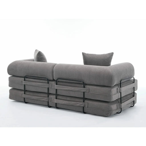 [NEW ARRIVED] [VIDEO PROVIDED] 78.5' Folding Convertible Out Sleeper Sofa Bed,4-in-1 DIY Combination Convertible Sofa,3 seat, Folding Sofa, King Size , Bedroom,Apartment,Corduroy,Gray Default -DTYStore