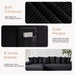 [NEW ARRIVED] [VIDEO PROVIDED] Oversize Cloud Sectional Couch, L-Shape Sofa, Convertible Floor Sleeper Sofa Bed, No Assembly ,Eight pillows,3-in-1,Side Pocket,(Left Facing Sofa),3 Seat,Corduroy,Black Default -DTYStore