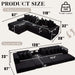 [NEW ARRIVED] [VIDEO PROVIDED] Oversize Cloud Sectional Couch, L-Shape Sofa, Convertible Floor Sleeper Sofa Bed, No Assembly ,Eight pillows,3-in-1,Side Pocket,(Left Facing Sofa),3 Seat,Corduroy,Black Default -DTYStore