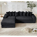 [NEW ARRIVED] [VIDEO PROVIDED] Oversize Cloud Sectional Couch, L-Shape Sofa, Convertible Floor Sleeper Sofa Bed, No Assembly ,Eight pillows,3-in-1,Side Pocket,(Left Facing Sofa),3 Seat,Corduroy,Black Default -DTYStore
