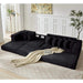 [NEW ARRIVED] [VIDEO PROVIDED] Oversize Cloud Sectional Couch, L-Shape Sofa, Convertible Floor Sleeper Sofa Bed, No Assembly ,Eight pillows,3-in-1,Side Pocket,(Left Facing Sofa),3 Seat,Corduroy,Black Default -DTYStore