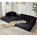 [NEW ARRIVED] [VIDEO PROVIDED] Oversize Cloud Sectional Couch, L-Shape Sofa, Convertible Floor Sleeper Sofa Bed, No Assembly ,Eight pillows,3-in-1,Side Pocket,(Left Facing Sofa),3 Seat,Corduroy,Black Default -DTYStore
