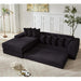 [NEW ARRIVED] [VIDEO PROVIDED] Oversize Cloud Sectional Couch, L-Shape Sofa, Convertible Floor Sleeper Sofa Bed, No Assembly ,Eight pillows,3-in-1,Side Pocket,(Left Facing Sofa),3 Seat,Corduroy,Black Default -DTYStore