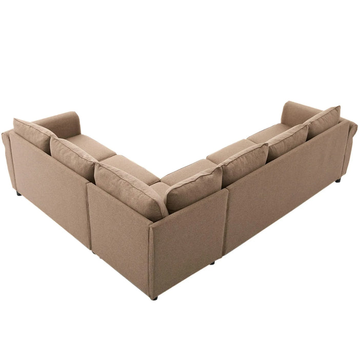 [NEW ARRIVED] [VIDEO PROVIDED] Sleeper Sofa, 2 in 1 Pull Out Couch Bed,6 seater sofa bed, L Shaped Sleeper Sectional Sofa Couch,Riveted sofa,104'' Large combined sofa Bed in living room, Brown Default -DTYStore
