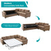 [NEW ARRIVED] [VIDEO PROVIDED] Sleeper Sofa, 2 in 1 Pull Out Couch Bed,6 seater sofa bed, L Shaped Sleeper Sectional Sofa Couch,Riveted sofa,104'' Large combined sofa Bed in living room, Brown Default -DTYStore