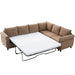 [NEW ARRIVED] [VIDEO PROVIDED] Sleeper Sofa, 2 in 1 Pull Out Couch Bed,6 seater sofa bed, L Shaped Sleeper Sectional Sofa Couch,Riveted sofa,104'' Large combined sofa Bed in living room, Brown Default -DTYStore