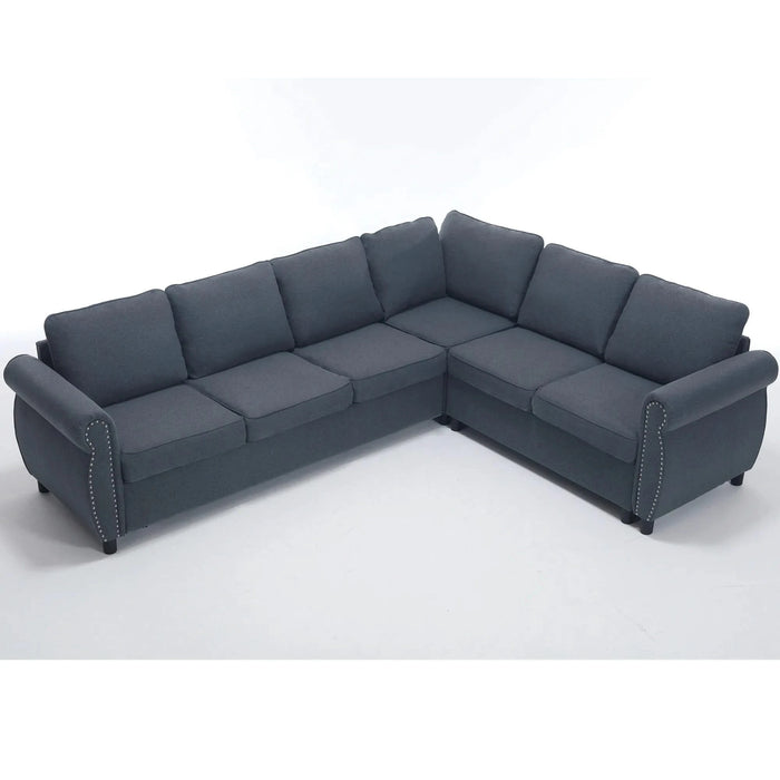 [NEW ARRIVED] [VIDEO PROVIDED] Sleeper Sofa, 2 in 1 Pull Out Couch Bed,6 seater sofa bed, L Shaped Sleeper Sectional Sofa Couch,Riveted sofa,104'' Large combined sofa Bed in living room, GRAY Default -DTYStore