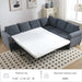 [NEW ARRIVED] [VIDEO PROVIDED] Sleeper Sofa, 2 in 1 Pull Out Couch Bed,6 seater sofa bed, L Shaped Sleeper Sectional Sofa Couch,Riveted sofa,104'' Large combined sofa Bed in living room, GRAY Default -DTYStore