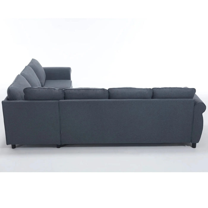 [NEW ARRIVED] [VIDEO PROVIDED] Sleeper Sofa, 2 in 1 Pull Out Couch Bed,6 seater sofa bed, L Shaped Sleeper Sectional Sofa Couch,Riveted sofa,104'' Large combined sofa Bed in living room, GRAY Default -DTYStore