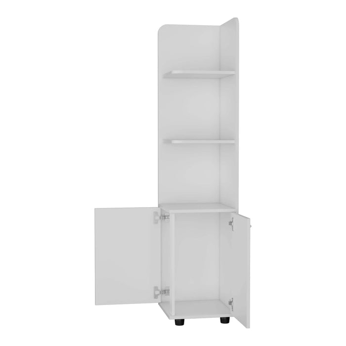 Nampa Storage Cabinet, Single Door, Broom Hangers ,White Default -DTYStore