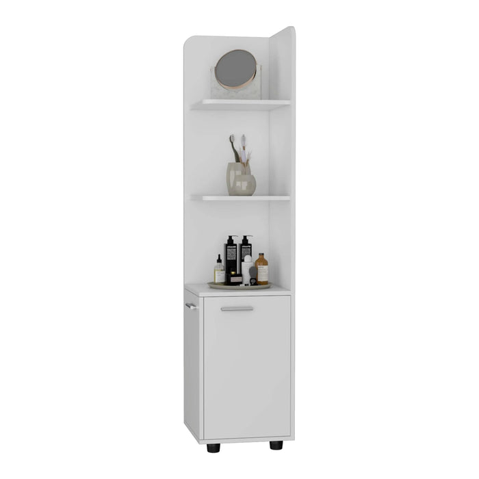 Nampa Storage Cabinet, Single Door, Broom Hangers ,White Default -DTYStore