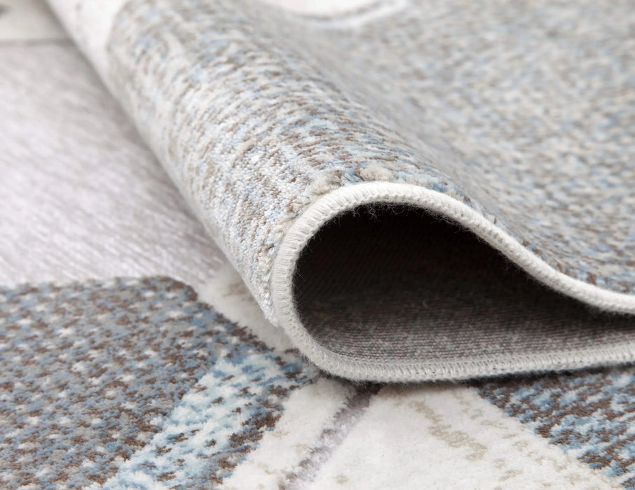 Napa Elio Grey/ Blue/ Multi Geometric Area Rug Default -DTYStore