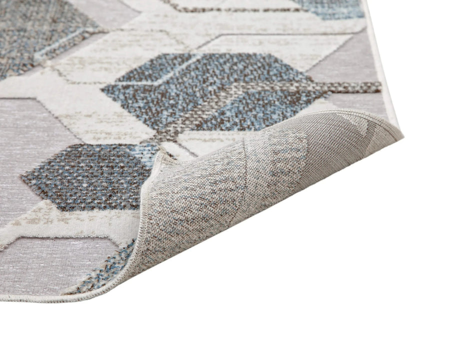 Napa Elio Grey/ Blue/ Multi Geometric Area Rug Default -DTYStore
