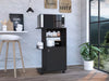 Napenthe 1-Shelf Kitchen Cart with Caster Black Wengue Default -DTYStore