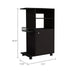 Napenthe 1-Shelf Kitchen Cart with Caster Black Wengue Default -DTYStore