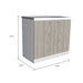 Napoles Utility Sink with Cabinet One Shelf, Double Door Cabinet -Smokey Oak / Light Gray - DTY Store