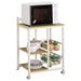 Natural Brown and White Kitchen Cart Default -DTYStore