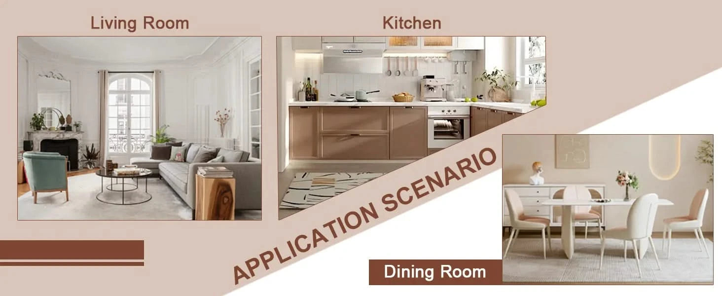 Natural Wood Grain MDF Dining Table - 55'x31.5' Stable Design.Suitable For Various Modern Home Decor Styles.Splicing structure design,Wood Textured Desktop,White Marble Patterned Table Legs. Default -DTYStore